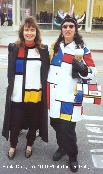 Emily and friend in Mondrian